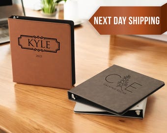 Personalized Binder, Custom Binder, Leather Binder, 3-Ring Binder, Wedding Planner, Graduation Gift, Office Gifts, Corporate Gift