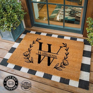 Custom Name Doormat, Personalized Door Mat, Monogram Doormat, Entrance Mat, Personalized Gift, Welcome Mat, Outdoor Decor, Front Door Mat