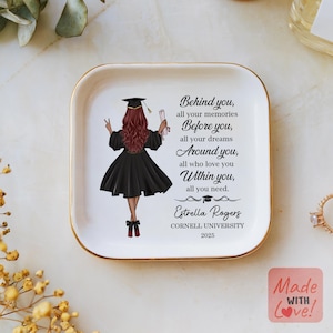 Custom Graduation Jewelry Dish, Custom Grad Gift, Graduation Gift, Masters Degree Gift, Class of 2025 Gifts, Trinket Dish, PHD Graduation