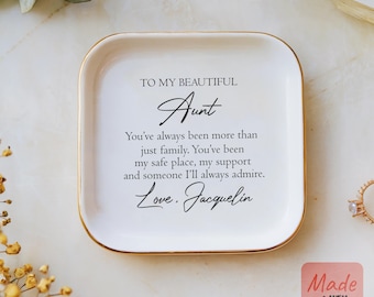 Custom Aunt Jewelry Dish, Personalized Gift for Aunt, Custom Jewelry Dish, Mother's Day Gift, Gift for Aunt, Aunt Wedding Gift, Custom Gift