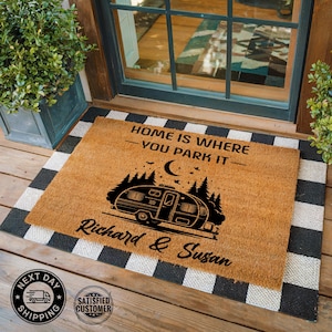 Home Is Where You Park It Doormat, Front Door Mat, Funny Mat, New Home Gift, Entryway Doormat, Housewarming Gift, Coir Mat, Porch Decoration