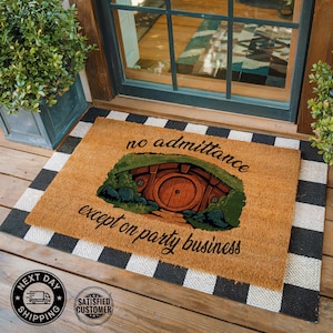 No Admittance Except on Party Business Doormat, Funny Doormat, Wedding Gift, Housewarming Gift, Welcome Doormat, Front Door Mat, Coir Mat