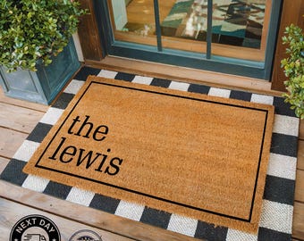 Personalized Doormat, Welcome Mat, Housewarming Gift, Custom Printed Doormat, Coir Doormat, Family Gift, Front Door Mat, Newlywed Doormat