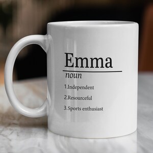 Custom Name Definition Mug, Personalized Ceramic Mug, Personalized Gift, Ceramic Mug, White Mug, Gift for Friend, Funny Coffee Mug, Mug