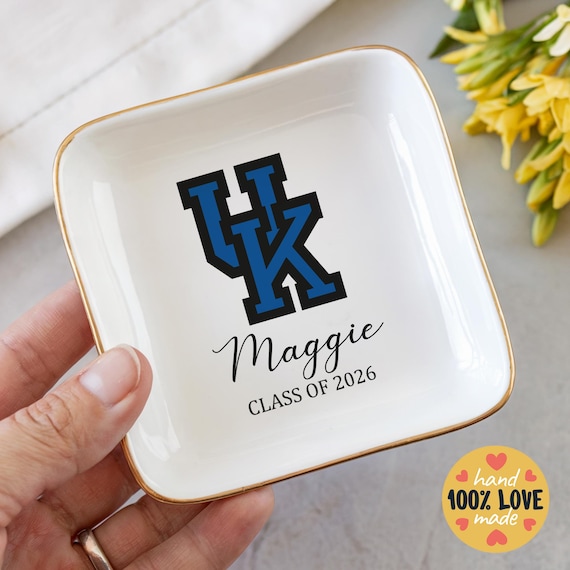 Personalized Ceramic Graduation Jewelry Dish, Custom Ring Holder