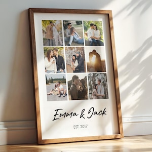 Custom Photo Collage Framed Wall Art, Anniversary Gift, Custom Framed Art, New Home Gift, Photo Collage, Couple Photo Collage, Gif for Wife