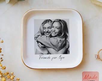 Personalized Best Friend Photo Trinket Dish, Birthday Gift, Custom Photo Gift, Gift for Her, Soul Sister Gifts, Best Friend Gift, Ring Dish