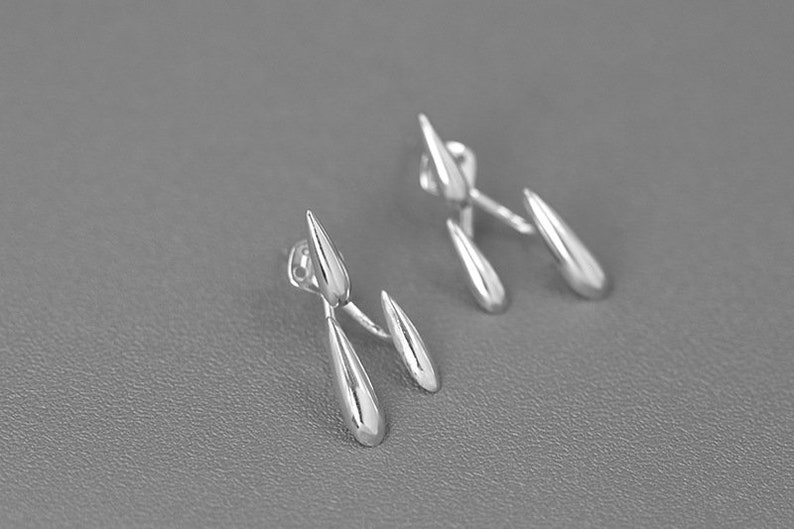 Boucles doreilles Raindrop Style Minimaliste Niche Design Argent Sterling Cadeau Unsex Bijoux uniques image 2