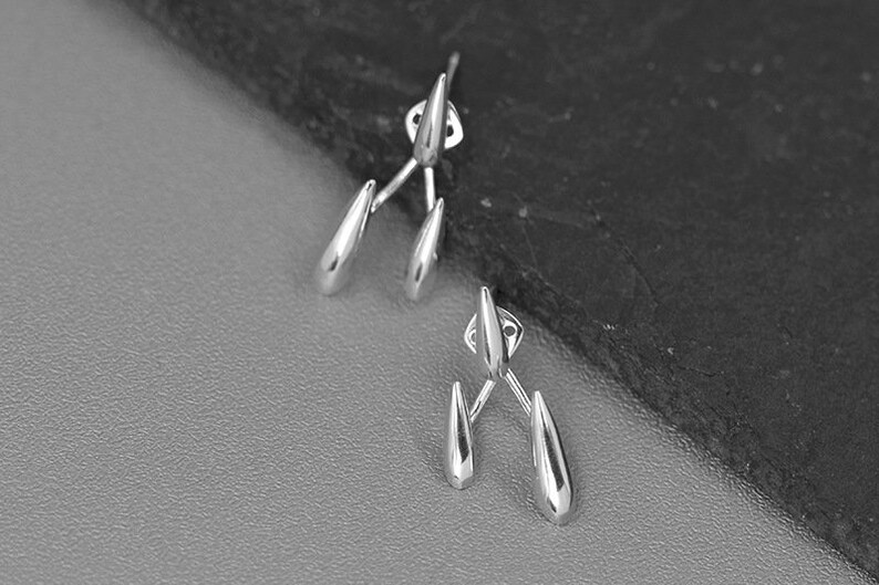 Boucles doreilles Raindrop Style Minimaliste Niche Design Argent Sterling Cadeau Unsex Bijoux uniques image 4