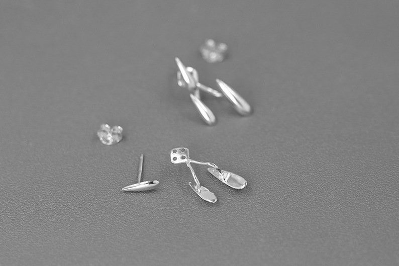 Boucles doreilles Raindrop Style Minimaliste Niche Design Argent Sterling Cadeau Unsex Bijoux uniques image 5