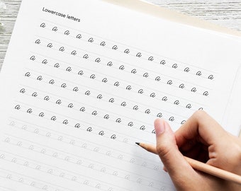 Cursive Handwriting Practice Workbook - Alphabet, Words, and Sentences - 65 Pages PDF - Printable worksheets - Learn to Write in Cursive