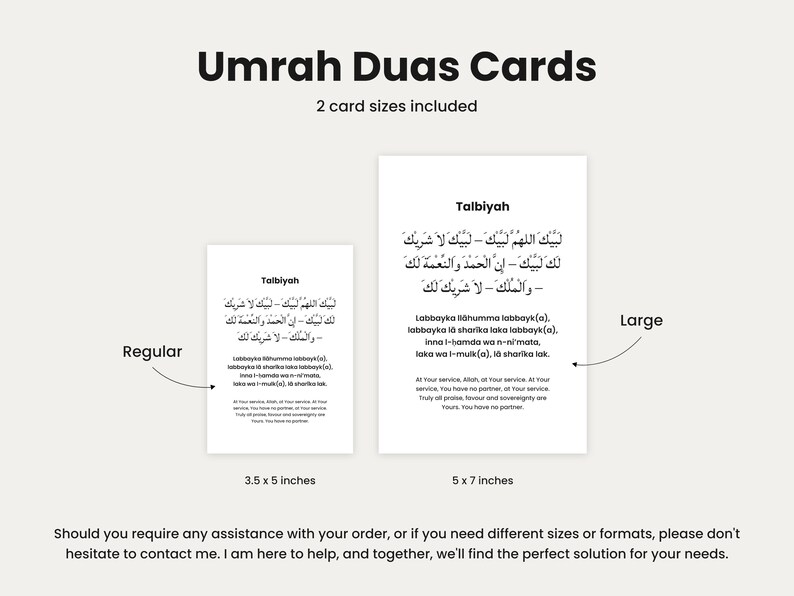 Printable Umrah Dua Cards Arabic, Transliteration, English Translation ...