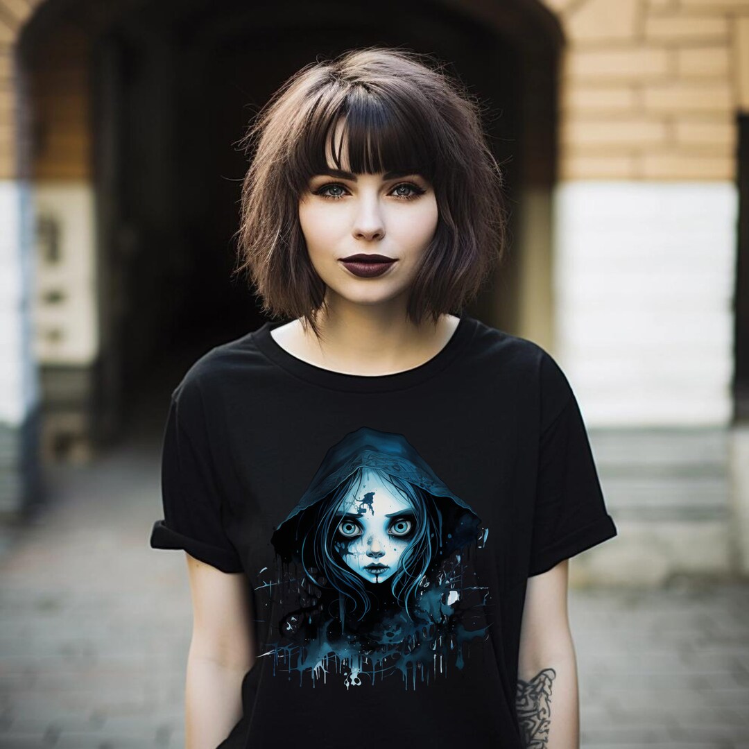 Plus Size Goth Shirt Pastel Gothic Clothes With Spooky Horror Character