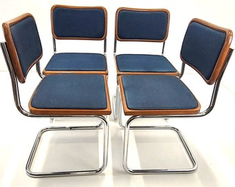 Lot de 4 Marcel Breuer / Fauteuils B32 rembourrés Cesca / design Bauhaus / par Bene