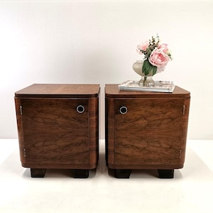 A set of 2 Vintage Bedside Table/ Mid Century Nightstand /1950s / Retro Night Table / Storage Tables / Yugoslavia/