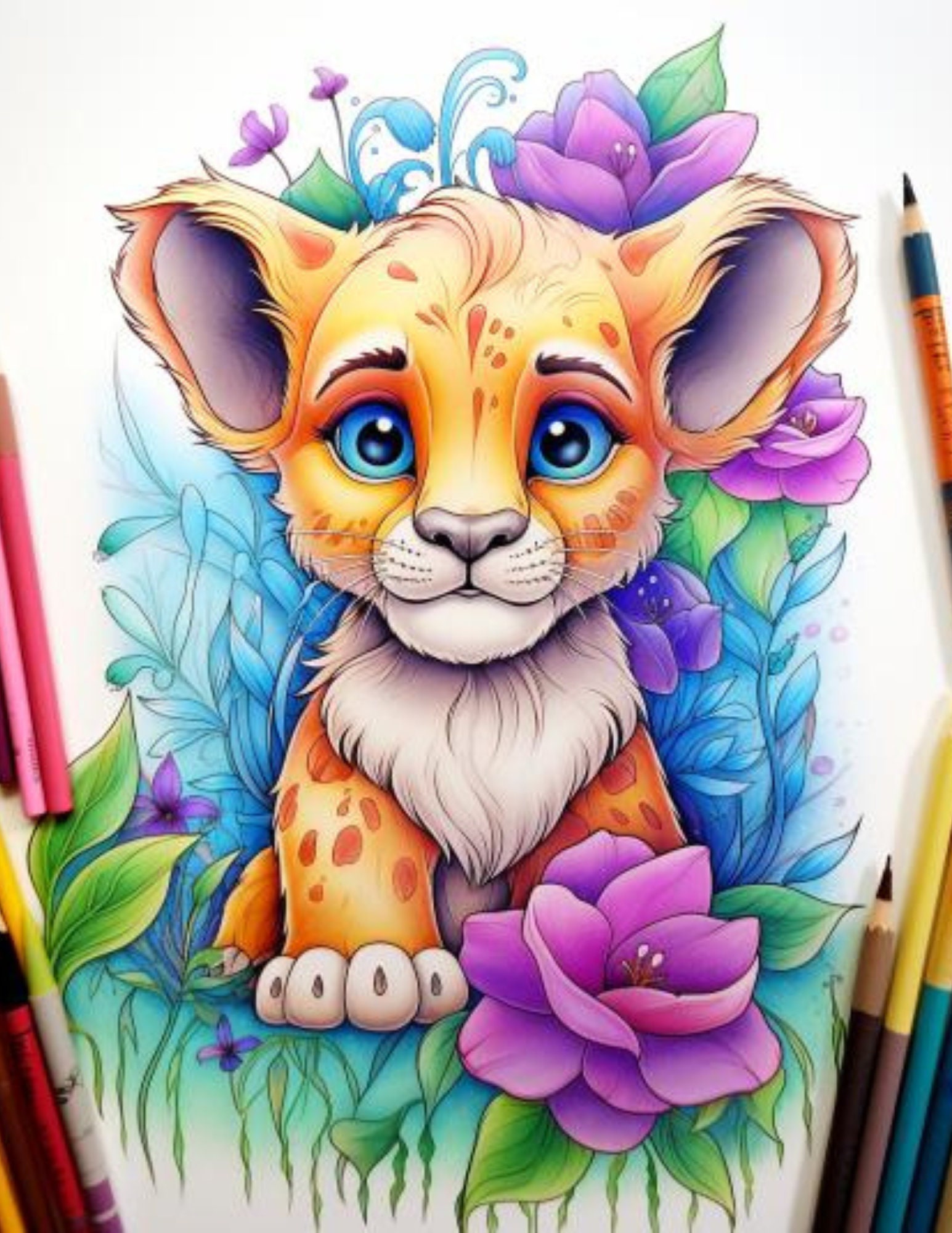 Baby Animals Coloring Pages 47 Pages Etsy