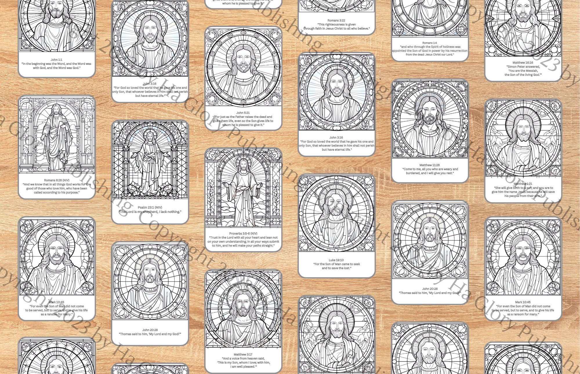 Jesus Stained Glass Coloring Pages 100 Pages, Coloring for Christian
