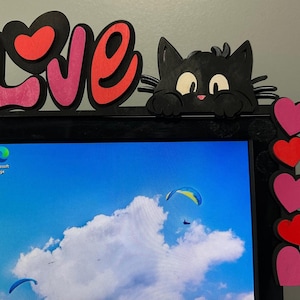 Cat door topper over the door sign computer accessories wood laser gift cat door frame cat lovers valentine kitty love