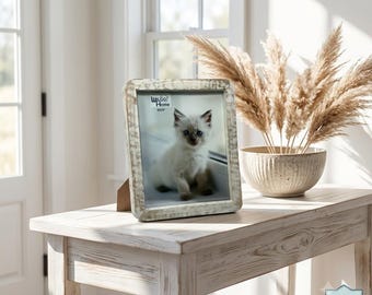 Distressed White Wood Picture Frame 8x10, Farmhouse Wall Décor
