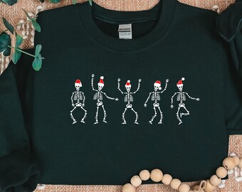 Christmas Dancing Skeleton Sweatshirt, Skeleton Christmas Shirt, Christmas Crewneck, Holiday Sweater, New Year Shirt, Christmas Spirit Shirt