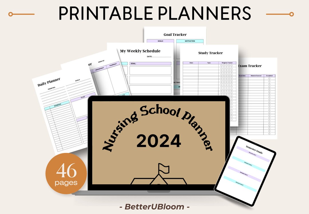 Printable 2024 Nursing Student Planner Premium Digital - Etsy