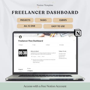 Freelance Business Dashboard | Notion Template for Client & Project Management | Service Based Business Dashboard and Work Planner