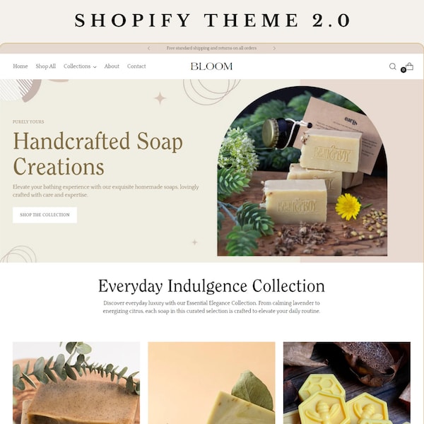Beauty Shopify Theme |  Cosmetics Shopify Template | Bohemian Website Design | Boho Theme Design | Handmade Soap Store | Shopify 2.0