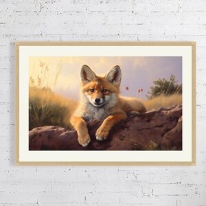 Red Fox Pup Framed Art Print