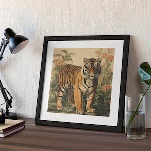 Vintage Tiger Framed Art Print