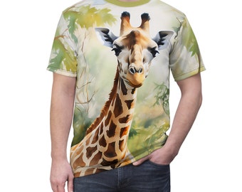 キリンTシャツ、メンズ/ユニセックス、動物シャツ、高品質のフィット
