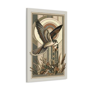 Vintage Peregrine Falcon Canvas Wall Art Print