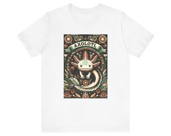 Koszulka w stylu BOHO Axolotl | Zabawna, słodka koszulka Axolotl, prezent dla miłośnika Axolotl, koszulka dla miłośnika salamandry, zabawna koszulka Axolotl, koszulka Axolotl