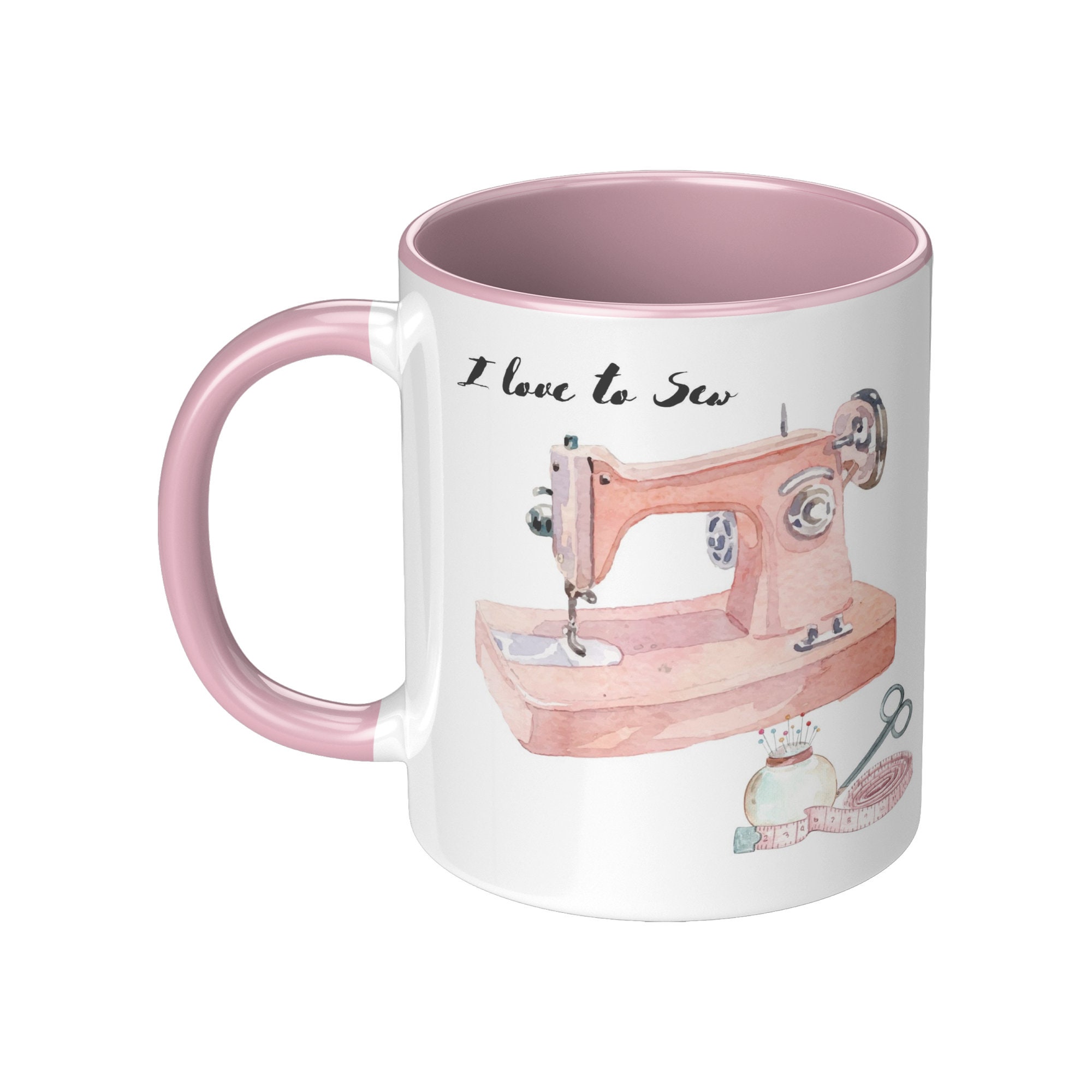 Custom Sewing Mug, Name Coffee Mug, Monogram Sewing Mug, Sewing