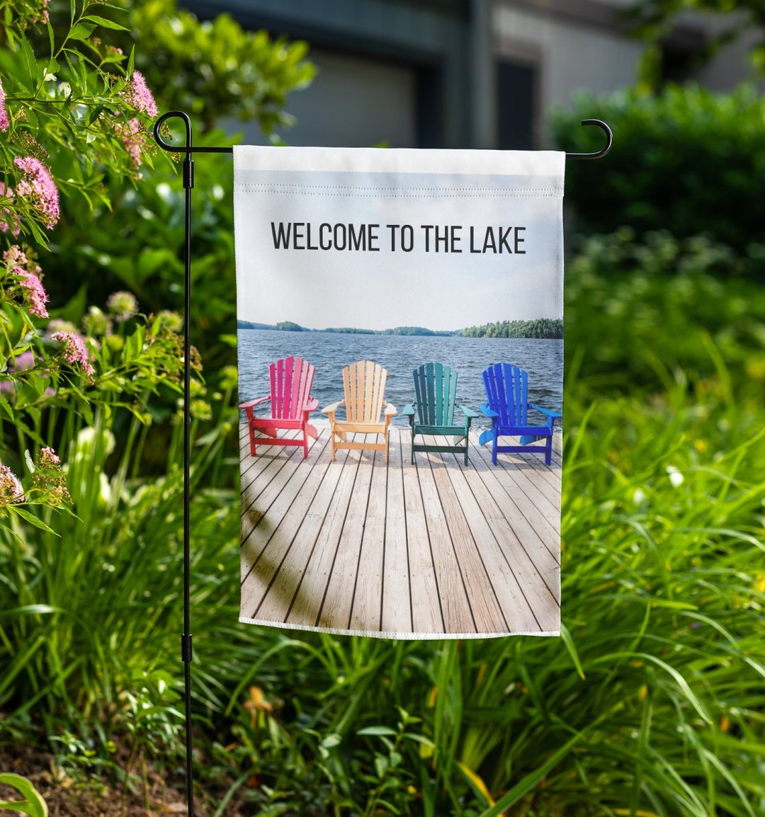 Welcome to the Lake Dock Flag - Etsy
