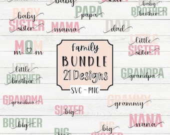 Family Titles SVG Bundle: Cut Files for Cricut & Silhouette (Instant Download)