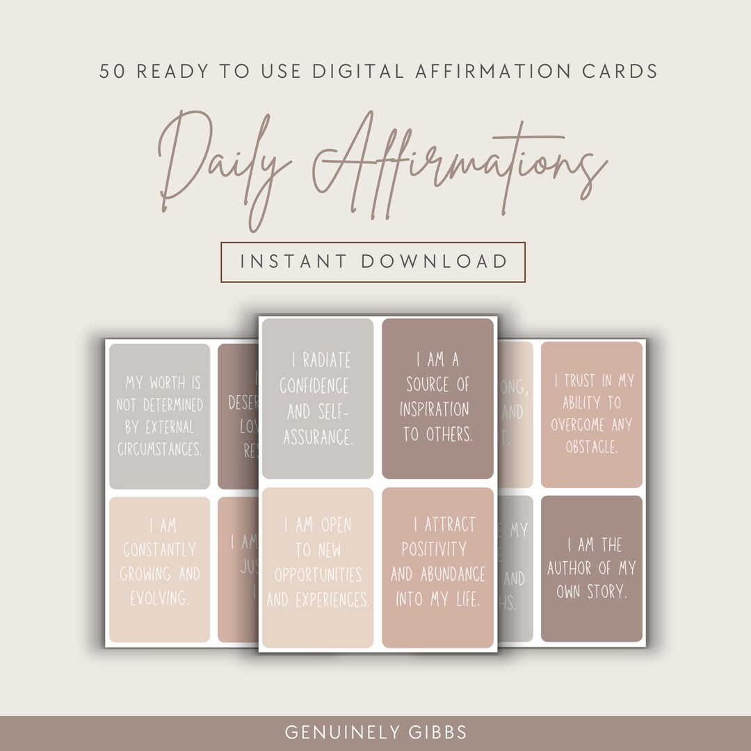 Printable Affirmation Cards - Inspirational Digital Affirmations - Self ...