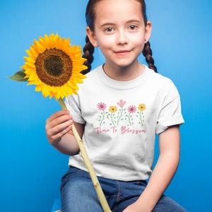 Spring Flowers T-shirts For Girls and Ladies, Beautiful Floral T-shirts for Mom & Daughter in Bright Colors for Spring, Shirts With Flowers