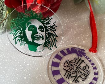 Beetlejuice inspired Christmas Decorations. 2 designs. Made to order.