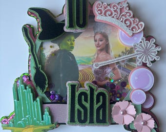 Wicked inspired 3D Shaker, cake topper. Personalised. Birthday