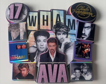 George Michael, Wham inspired Cake Topper. Personalised Name and Age