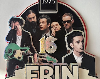 The 1975, Matty Healey inspired Layered 3D Cake Topper. Personalised Name and Age