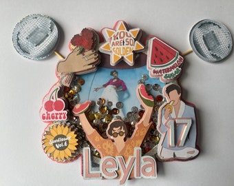 Harry Styles 3D Shaker Cake Topper. Watermelon Sugar, Personalised. Name & Age