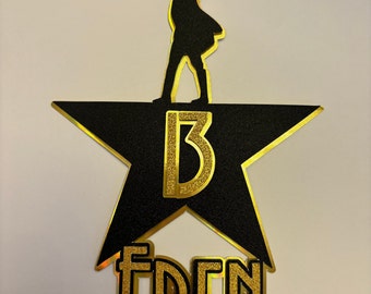 Hamilton The Musical Inspired Cake Topper. Personalised. Name and Age.
