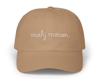 Mahjong Hat for her Fun Mahjong Accessories for Mahjong Girlies Mahjong Embroidered Hat Mahjong group gift