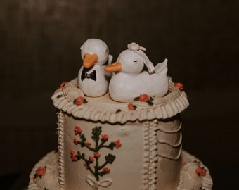 Customized Wedding Cake Topper Love Ducks