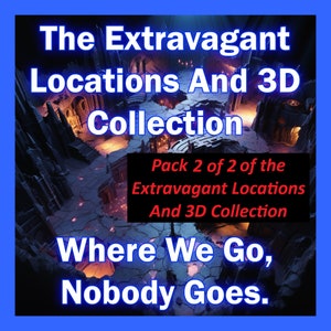 Extravagante locaties + 3D-collectie Pakket: 45 Dungeons and Dragons-gevechtskaarten met rasteroverlay! Pack 2 van 2, zie aanbieding 1 van 2!