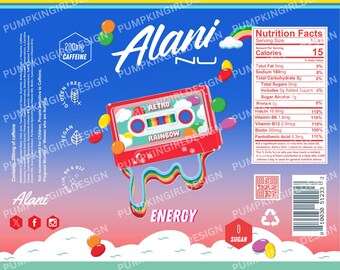 Alani Nu Energy Drink Tumbler Wrap Design 20oz