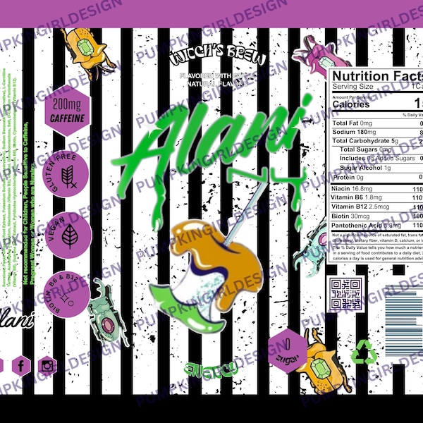 Alani Nu Energy Drink Tumbler Wrap Design 20oz
