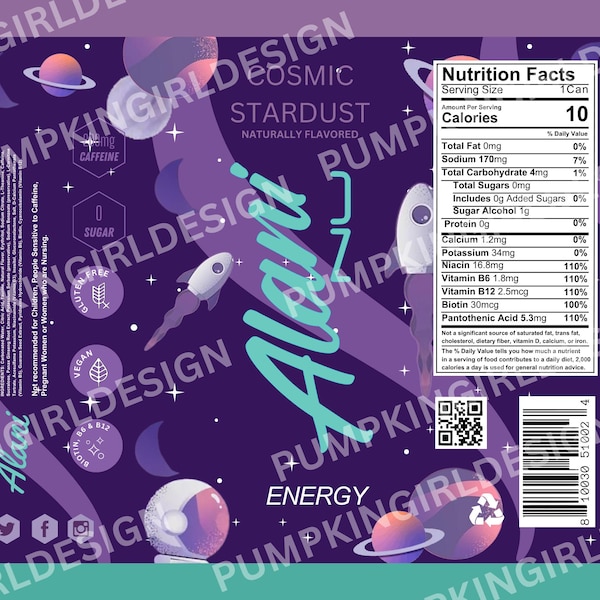 Alani Nu Energy Drink Tumbler Wrap 20oz