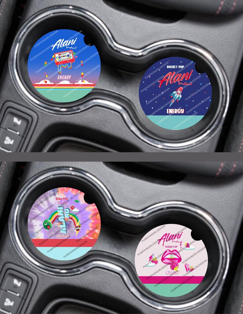 Alani Nu Energy Drink Flavored Multi Listing 2PK Car Coaster Designs image 7